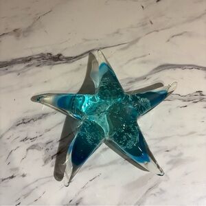Vintage Art Glass Paper weight star fish Murano‎ style